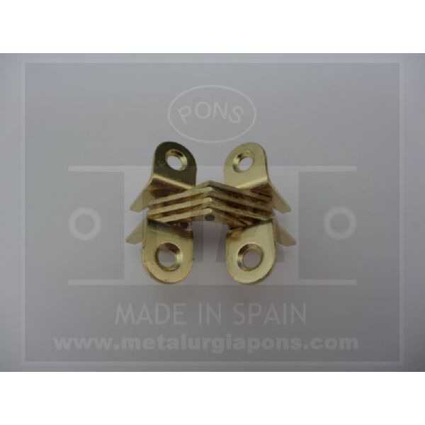 BISAGRA INVISIBLE Hº LATONADO  40 x 36 x 13 MM  (Ref. 166/340)