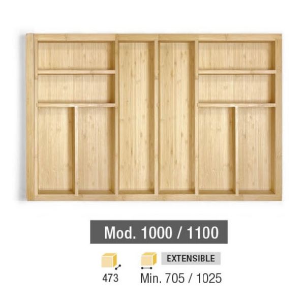 CUBERTERO DE MADERA EXTENSIBLE 705/1025 x 473 ABEDUL