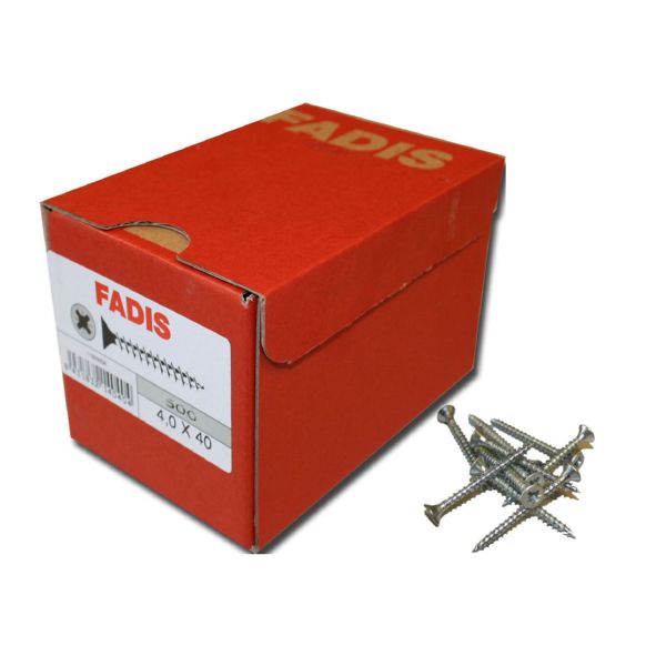 TORNILLO PZ FADIS 4 X 40 C/LLANA CINCADO (Caja 500 Uds.)
